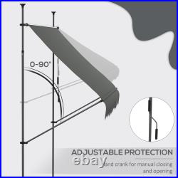 Outsunny Freestanding Retractable Awning, Non-Screw