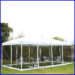 Outsunny Outdoor 10x20ft Pop Up Party Tent Canopy Gazebo With Mesh Apron White