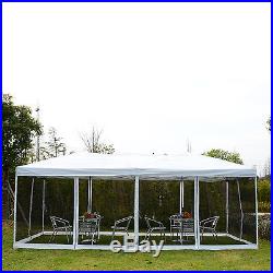 Outsunny Outdoor 10x20ft Pop Up Party Tent Canopy Gazebo With Mesh Apron White