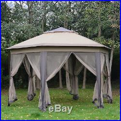 Outsunny Outdoor Instant Shelter Double Roof Hexagon Patio Gazebo