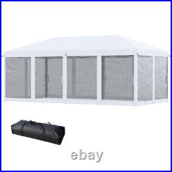 Outsunny10'x20' Pop Up Party Tent Gazebo Wedding Canopy with Netting Sidewalls