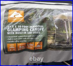 Ozark Trail 11.5' x 10' Hexagonal Glamping Canopy with Built-in LED Lights