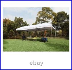 Ozark Trail 20' x 10' Straight Leg Outdoor Easy Pop-up Canopy, White