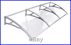 PC AWNING FOR WINDOWS & DOORS 118x36 POLYCARBONATE (CLEAR HOLLOW SHEET) GREY