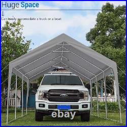 PEAKTOP OUTDOOR 12x20ft Garden Shed Carport Car Shelter Heavy Duty Garage Canopy