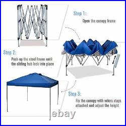 PHI VILLA 10'x10' Outdoor Canopy Pop up Camping Sun Shelter for Beach and Party