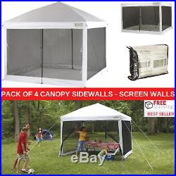 Pack Of 4 Canopy Sidewalls For 10' x 10' Canopy Tent Gazebo House Screen Walls