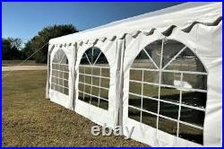 Party Wedding Tent Shelter Canopy with Waterproof Top 32'x16' Budget PVC White