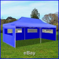 Patio 10' x 20' Blue Outdoor Foldable Pop Up Garden Canopy Party Tent Gazebo