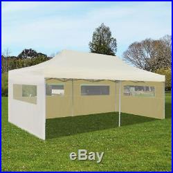 Patio 10' x 20' Cream Outdoor Foldable Pop Up Garden Canopy Party Tent Gazebo