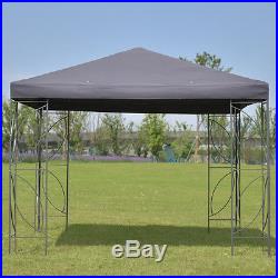 Patio 10'x10' Square Gazebo Canopy Tent Steel Frame Shelter Awning WithGray Cover