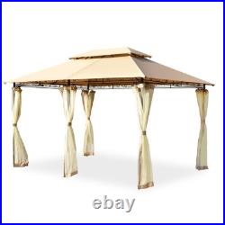 Patio 2-Tier 10'x13' Steel Gazebo Canopy Tent Shelter Garden Outdoor Netting