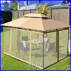 Patio 2-Tier 10'x13' Steel Gazebo Canopy Tent Shelter Garden Outdoor Netting