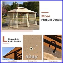 Patio 2-Tier 10'x13' Steel Gazebo Canopy Tent Shelter Garden Outdoor Netting