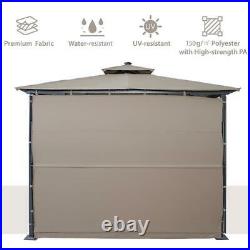 Patio 9.8ft. L x 9.8ft. W Gazebo with Extended Side Shed/Awning and LED Light