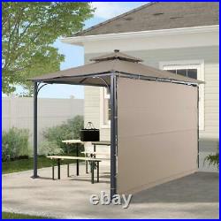 Patio 9.8ft. L x 9.8ft. W Gazebo with Extended Side Shed/Awning and LED Light