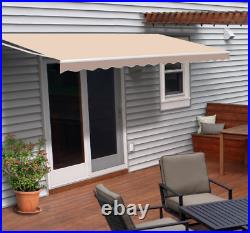 Patio Awning Canopy Manual Retractable Deck Outdoor Sun Shade Shelter 13x10 Ft