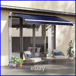 Patio Awning Canopy Retractable Deck Door Outdoor Sun Shade Shelter, 10' x 8