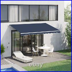 Patio Awning Canopy Retractable Deck Door Outdoor Sun Shade Shelter, 10' x 8