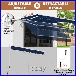 Patio Awning Manual Retractable Outdoor Sun shade Canopy Deck Shelter 3 SIZE