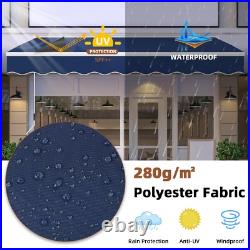 Patio Awning Manual Retractable Outdoor Sun shade Canopy Deck Shelter 3 SIZE