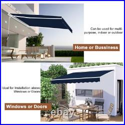 Patio Awning Manual Retractable Outdoor Sun shade Canopy Deck Shelter 3 SIZE