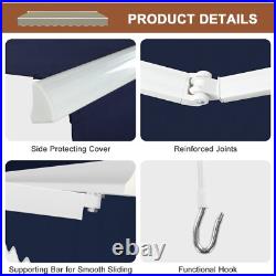 Patio Awning Manual Retractable Outdoor Sun shade Canopy Deck Shelter 3 SIZE