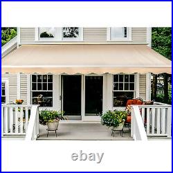 Patio Awning Manual Retractable Outdoor Sun shade Shelter Window Deck Canopy