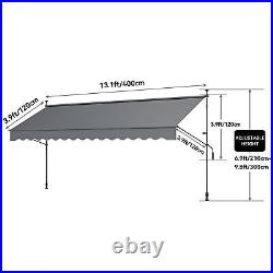 Patio Awning Manual Retractable Sun Shade 6 Size Canopy Outdoor Deck Shelter