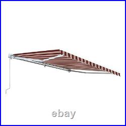 Patio Awning Manual Retractable Sun Shade Awning Outdoor Deck Canopy Shelter