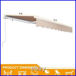 Patio Awning Manual Retractable Sun Shade Outdoor Canopy Deck Door Shelter