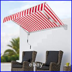 Patio Awning Manual Retractable Sun Shade Outdoor Canopy Deck Door Shelter