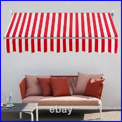 Patio Awning Manual Retractable Sun Shade Outdoor Canopy Deck Door Shelter