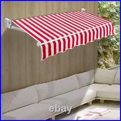 Patio Awning Manual Retractable Sun Shade Outdoor Canopy Deck Door Shelter