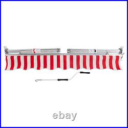 Patio Awning Manual Retractable Sun Shade Outdoor Canopy Deck Door Shelter