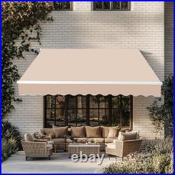 Patio Awning Retractable 10'x8' Awning Sunshade Shelter with Crank Handle Patio Awning Retractable 10'x8' Awning Sunshade Shelter with Crank Handle
