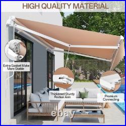 Patio Awning Retractable 10'x8' Awning Sunshade Shelter with Crank Handle
