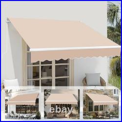 Patio Awning Retractable 10'x8' Awning Sunshade Shelter with Crank Handle