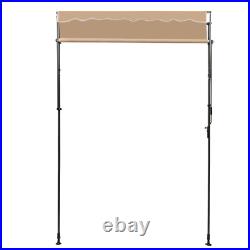 Patio Awning Retractable Awning Sunshade Shelter 6.5-10ft Height Adjustable