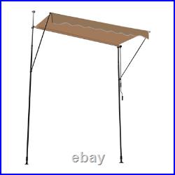 Patio Awning Retractable Awning Sunshade Shelter 6.5-10ft Height Adjustable
