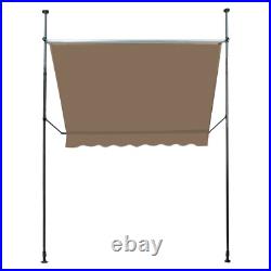 Patio Awning Retractable Awning Sunshade Shelter 6.5-10ft Height Adjustable