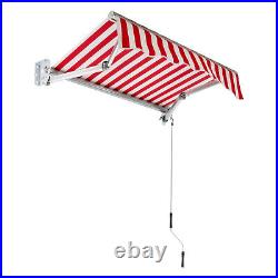 Patio Awning Retractable Awning Sunshade Shelter withCrank Handle 59 x 39