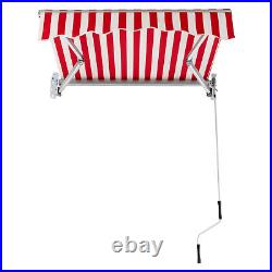 Patio Awning Retractable Awning Sunshade Shelter withCrank Handle 59 x 39