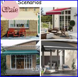 Patio Awning Retractable Replacement Canvas, Patio Awning for Patio, Balcony, With
