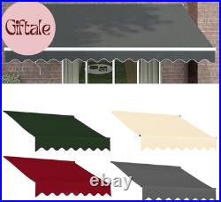 Patio Awning Retractable Replacement Canvas, Patio Awning for Patio, Balcony, With