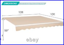 Patio Awning Retractable Sun Shade Awning Cover Outdoor Patio Canopy 4 SIZE