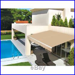 Patio Awning Retractable Sun Shade Outdoor Canopy Sunsetter with Crank Handle