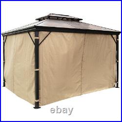 Patio Gazebo Canopy Hardtop with Mosquito Netting 10x12 ft Outdoor Gazebo Canopy