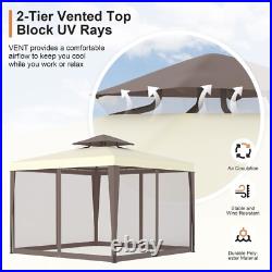 Patio Gazebo Tent Outdoor Canopy Shelter 10'x10' withMosquito Netting Shade