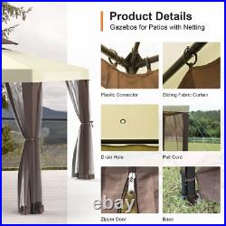Patio Gazebo Tent Outdoor Canopy Shelter 10'x10' withMosquito Netting Shade